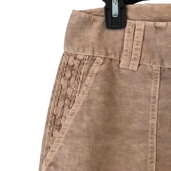 NWOT Sundance Organia Lace Pants Size 12 Linen Cotton Blnd Relaxed Fit Rose Dust - Picture 5 of 9